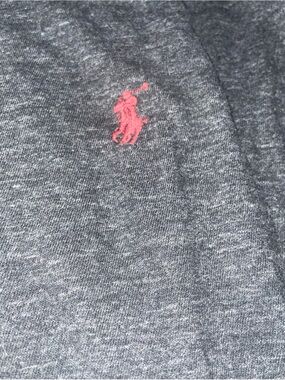 Polo by Ralph Lauren Men’s Charcoal Heather Sweater with Burgundy Logo